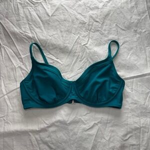 Athleta Teal Bikini Top Sz 34D/DD Swimwear
